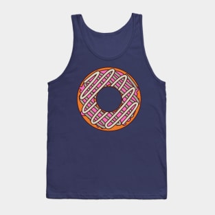 Orange Donut with Pink and White Frosting Tank Top